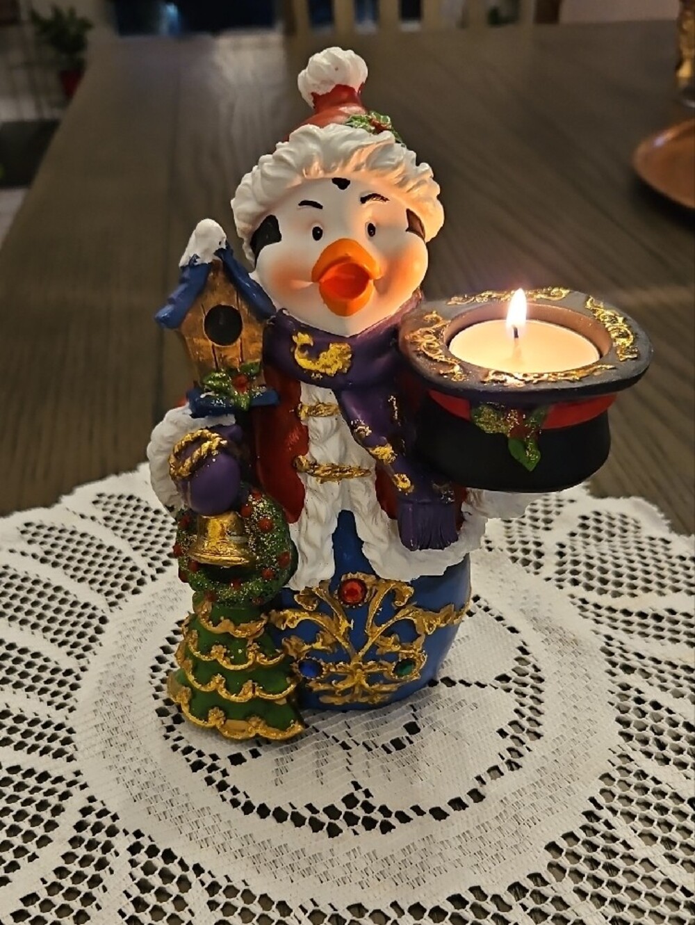 🎅 Christmas Penguin T-Lite Candle Holder - Blue, Purple, White